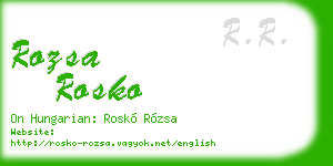 rozsa rosko business card