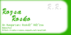 rozsa rosko business card